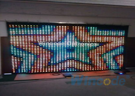 Giá tốt. RGB Tri Color P5 Led Curtain Wall 7 Chs, Tấm rèm sợi quang cho phòng khiêu vũ trực tuyến